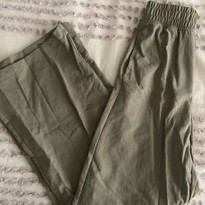 Olive Green Wide Leg Pants